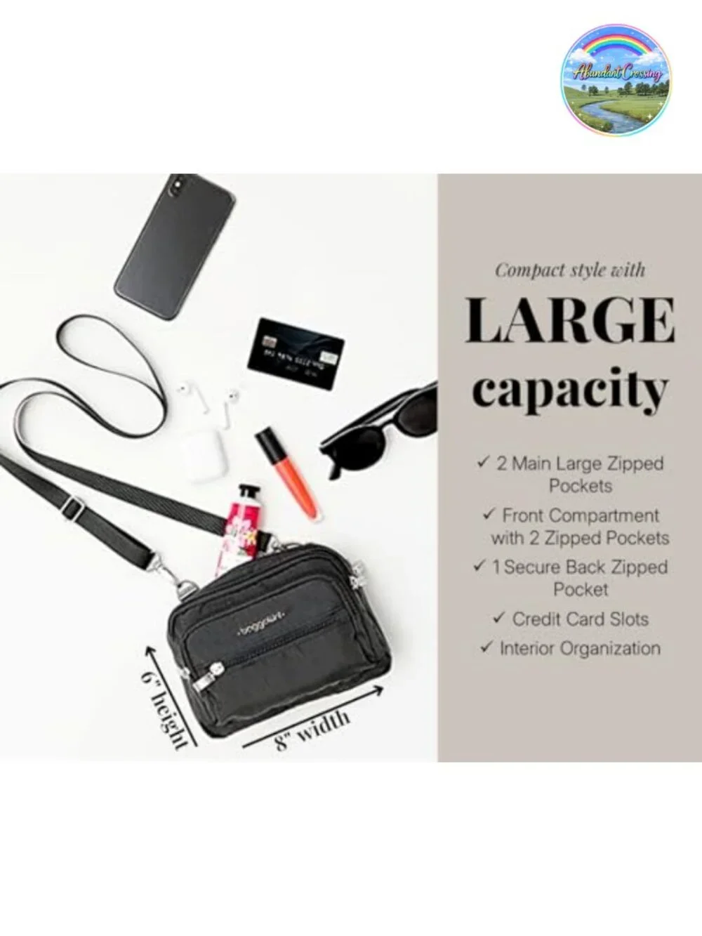 Convertible Crossbody Bag Fanny Pack Belt Bag Women Travel Purse